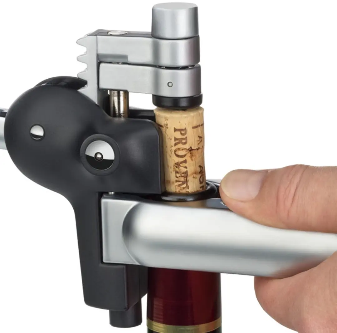 WMF Baric Hefboomkurkentrekker 32.0111.3200 - Zwart/Zilver/Hout