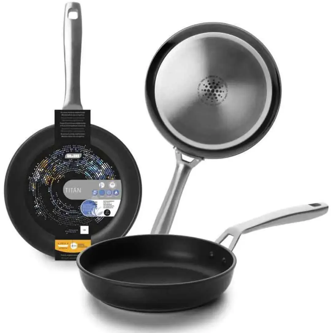 Ibili Titan Koekenpan 20cm - Zwart/RVS
