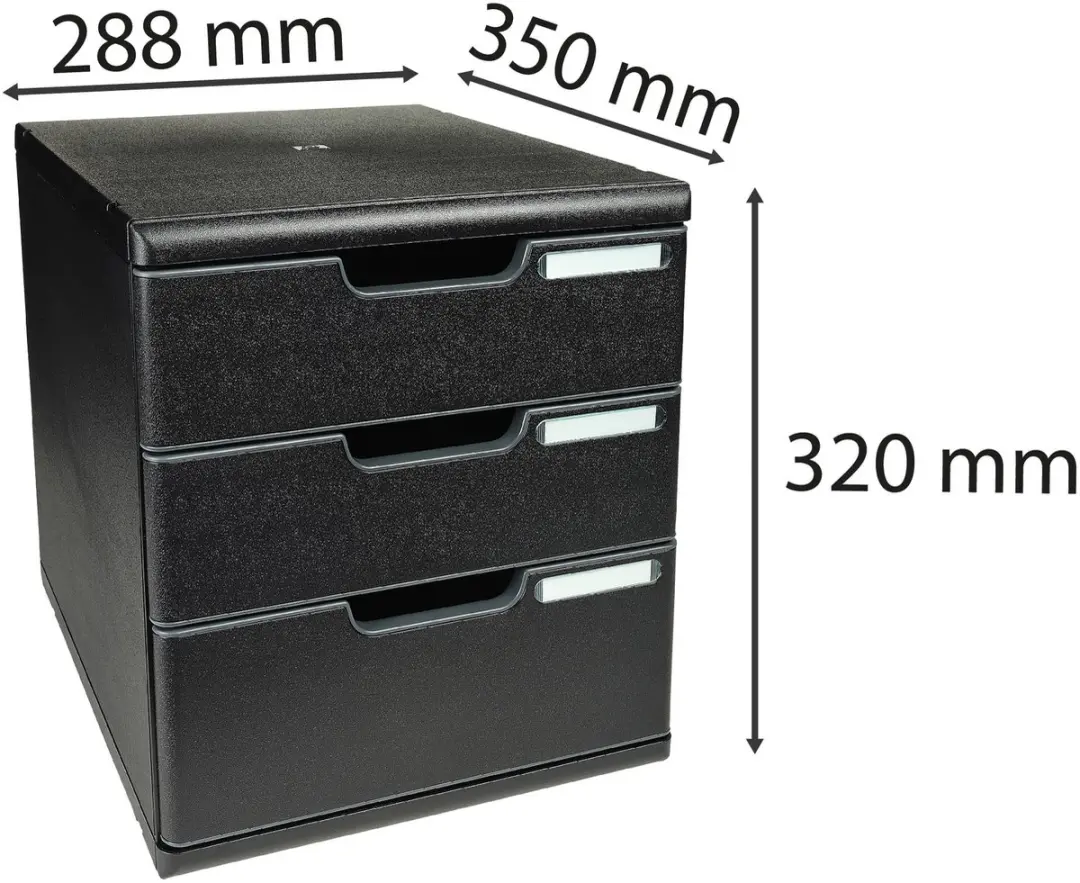 Exacompta Ladenbox MODULO A4 325414D - 3 Gesloten Laden - Zwart