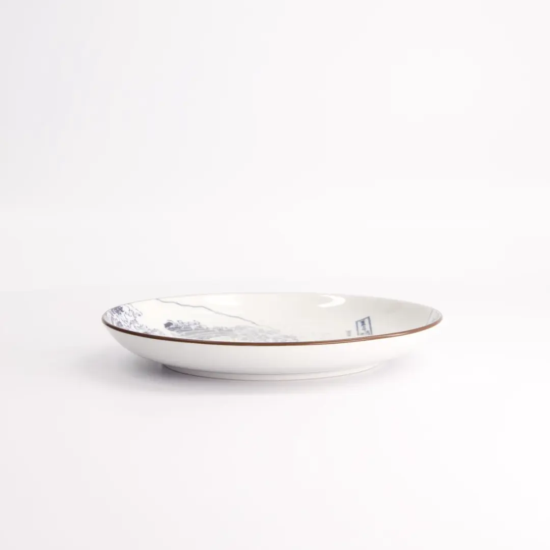Tokyo Design Studio Hokusai Bord - 18,3cm - Blauw/Wit
