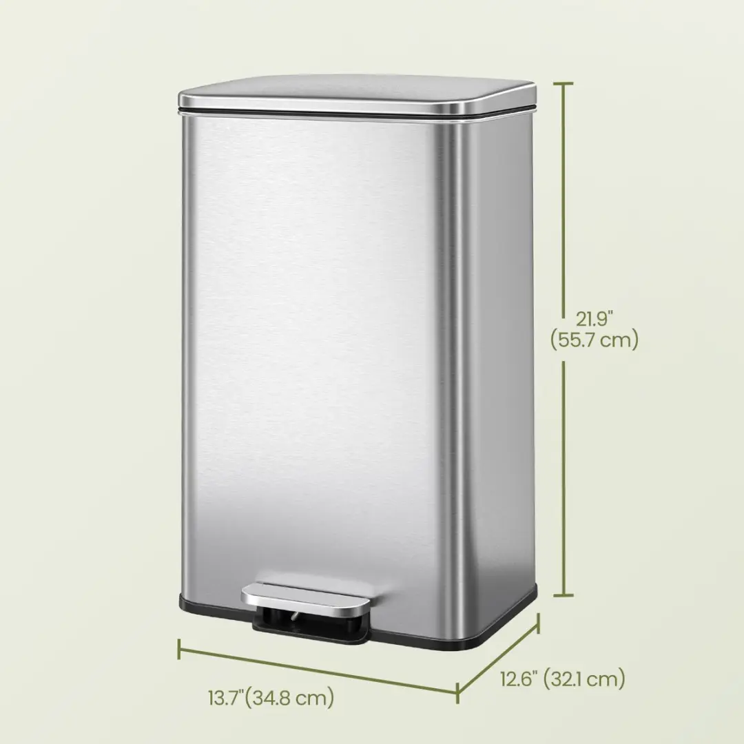Songmics LTB540E40 Prullenbak 40L - Zilver - Softclose