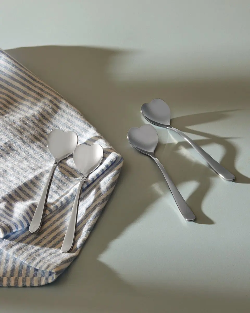 Alessi Big Love Theelepels AMMI08 - 4 Stuks - Zilver