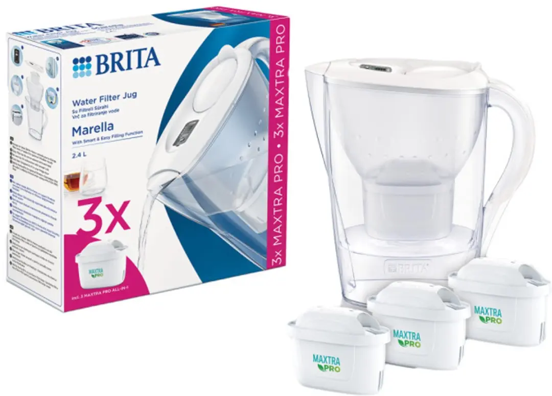 BRITA Marella Waterfilterkan 2,4L - 3x Maxtra+ Wit