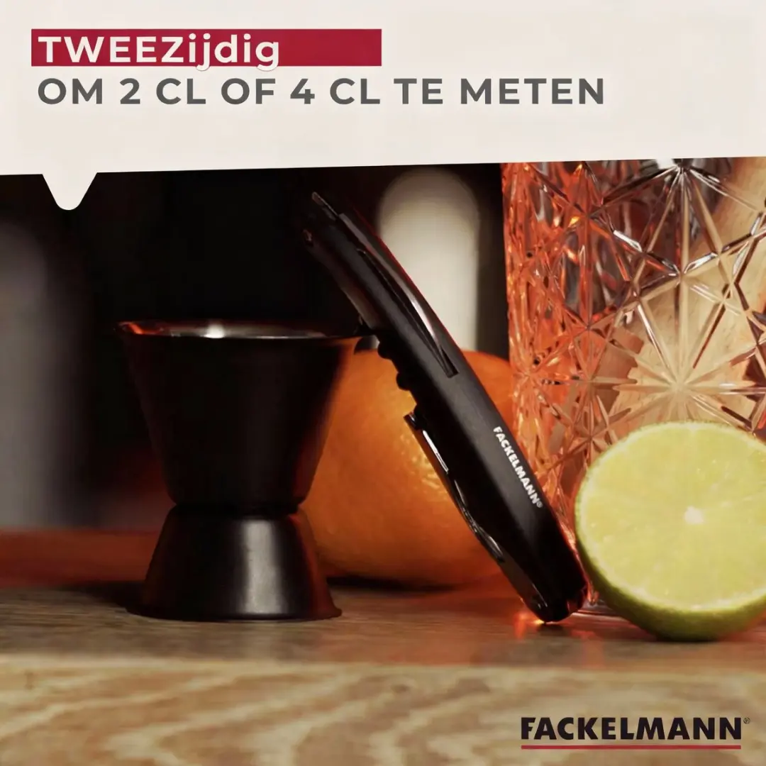 Fackelmann Spectre Cocktailmaatjes 2 & 4cl - Zwart