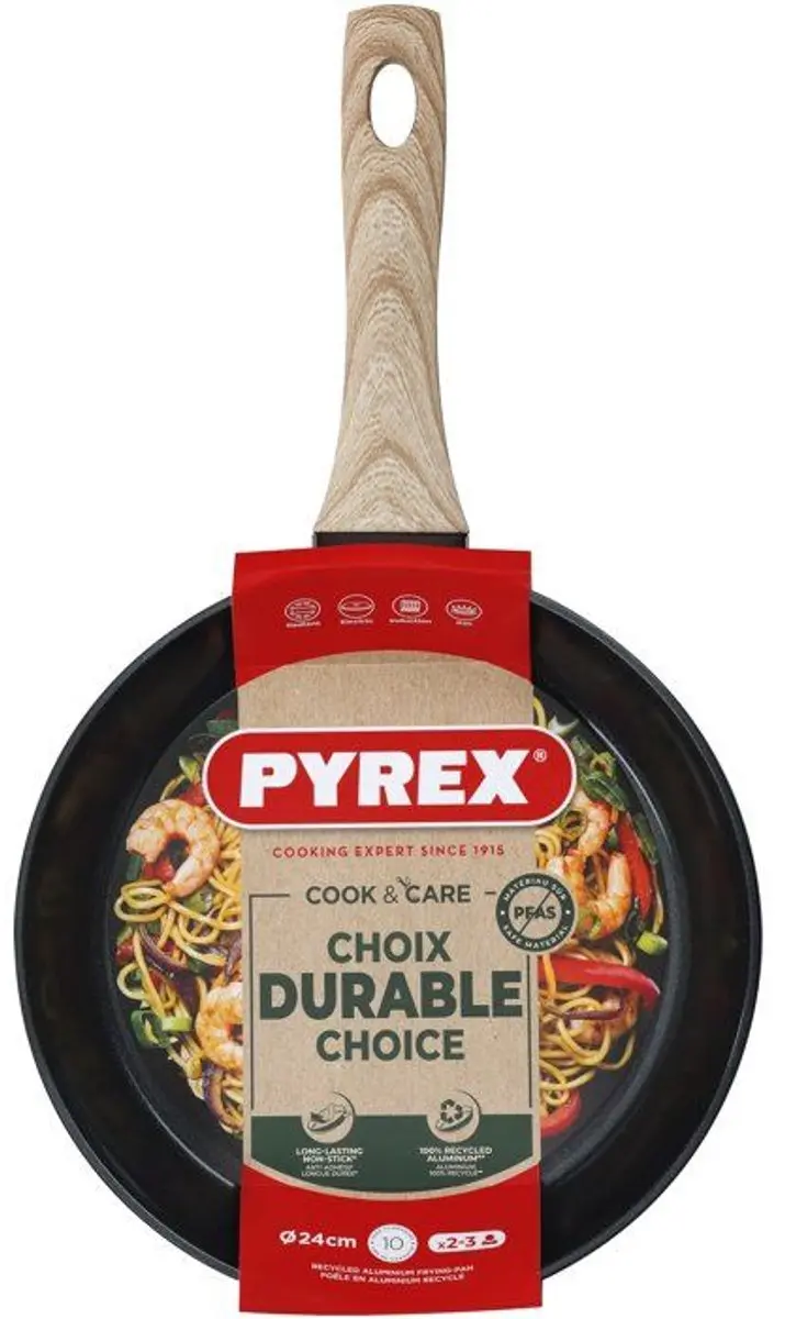 PYREX Cook & Care Koekenpan 24cm - Anti-aanbak - Inductie - Zwart