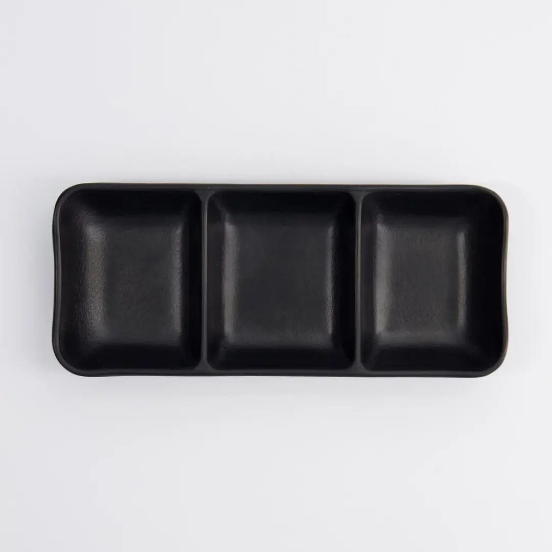 Tokyo Design Studio Zen Verdeeld Bord - Zwart - 3 Stuks