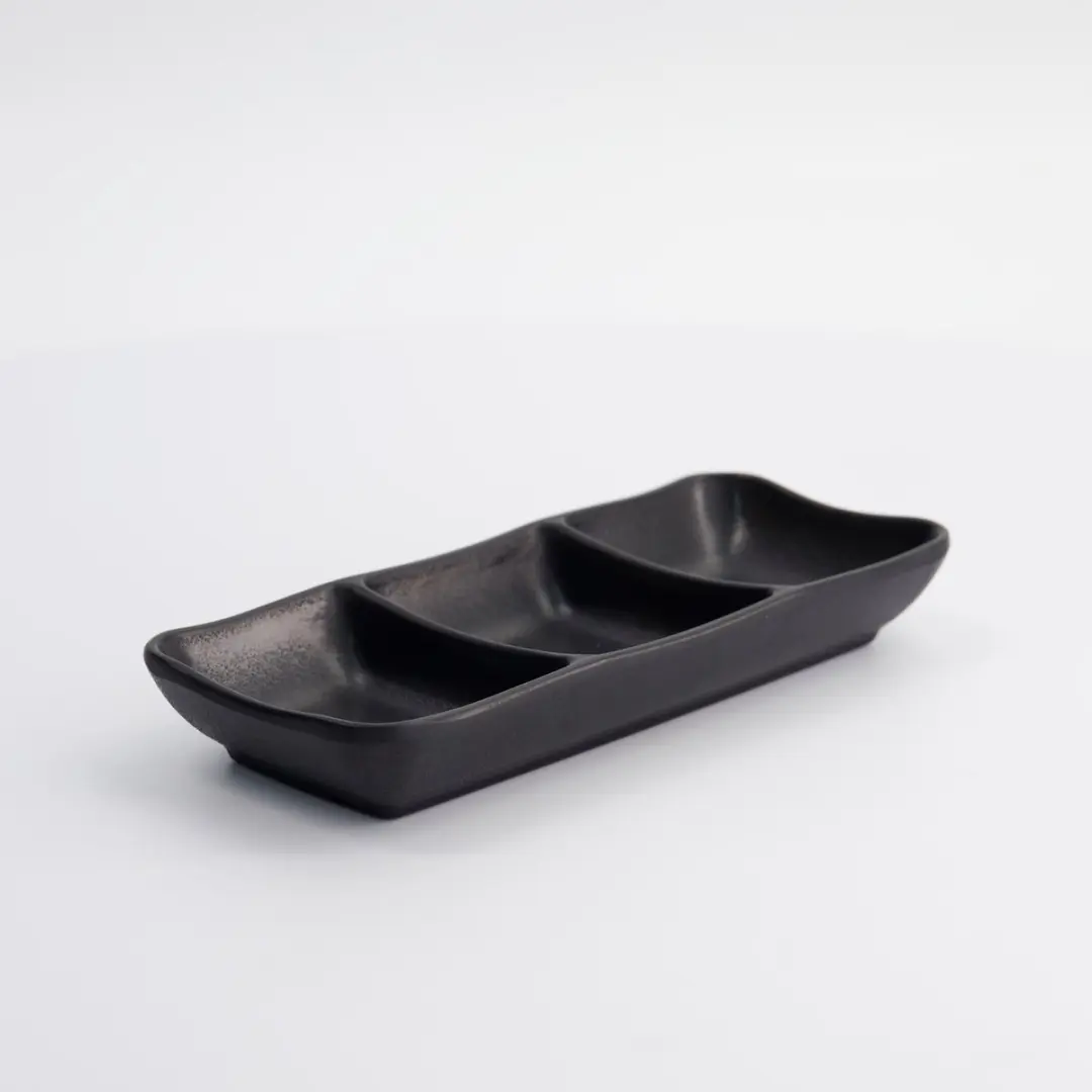 Tokyo Design Studio Zen Verdeeld Bord - Zwart - 3 Stuks
