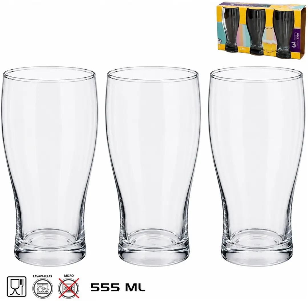 Excellent Houseware Bierglazen Set 3x 550ml - Pils