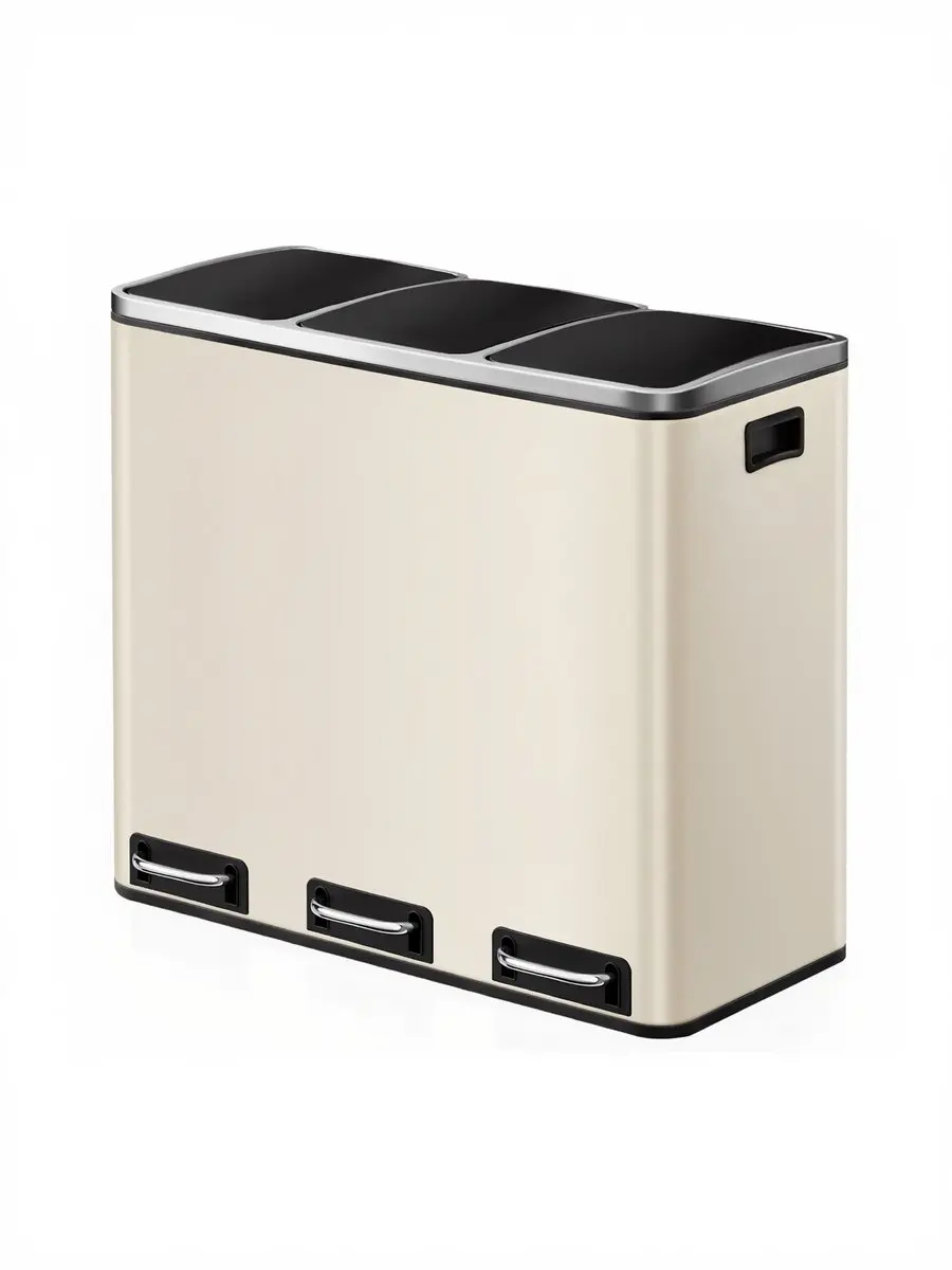 Songmics LTB054A02 Keukenprullenbak 3-vaks - 54L - Beige