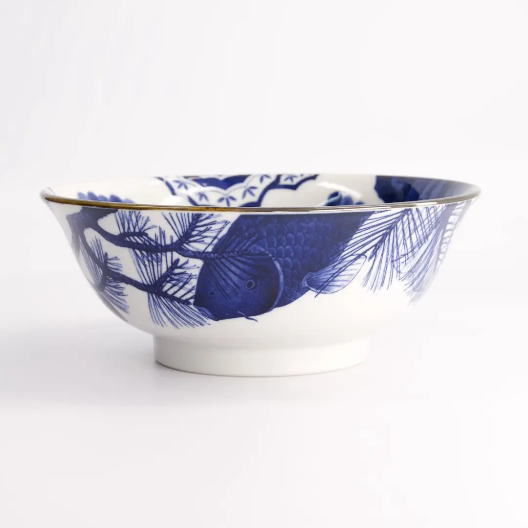 Tokyo Design Studio Wa Mixed Bowl Pine - 20,5x8cm - Blauw/Wit