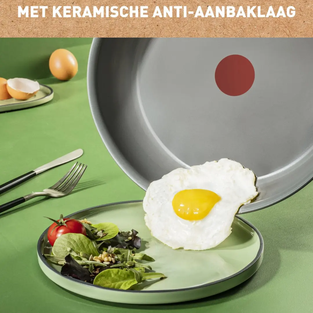 Tefal Revive Wokpan 28cm Keramisch - Beige