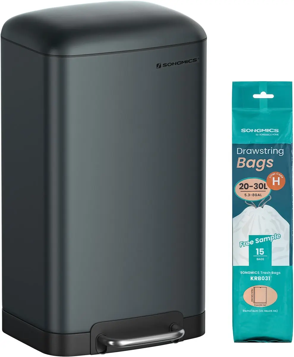Songmics LTB01GS Prullenbak Keuken 30L