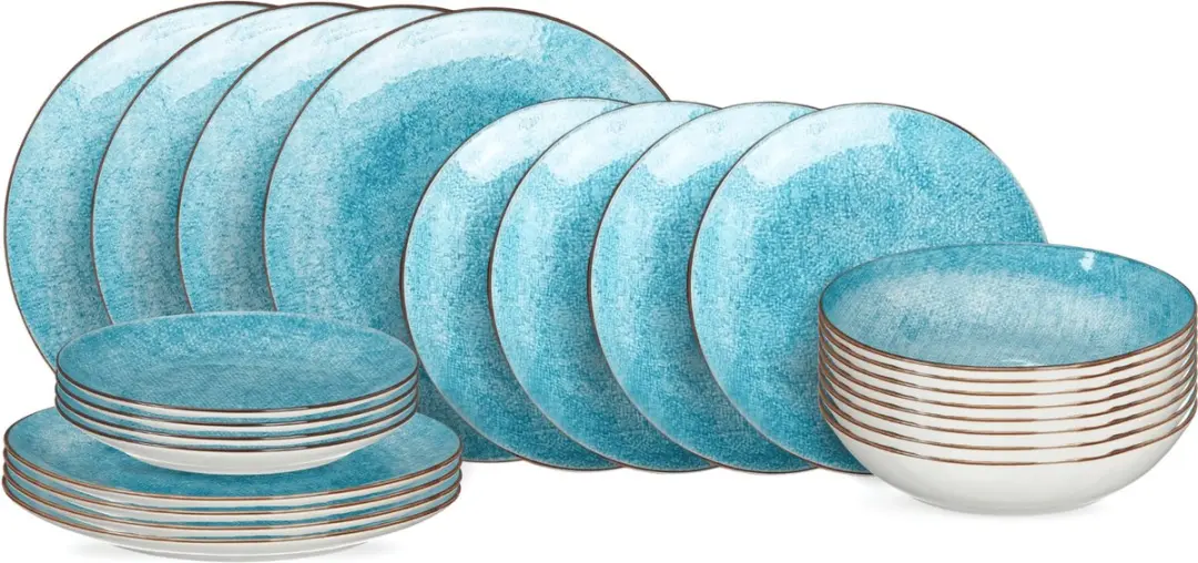 Cookinglife Ibiza Porselein Serviesset - 24-delig - Blauw