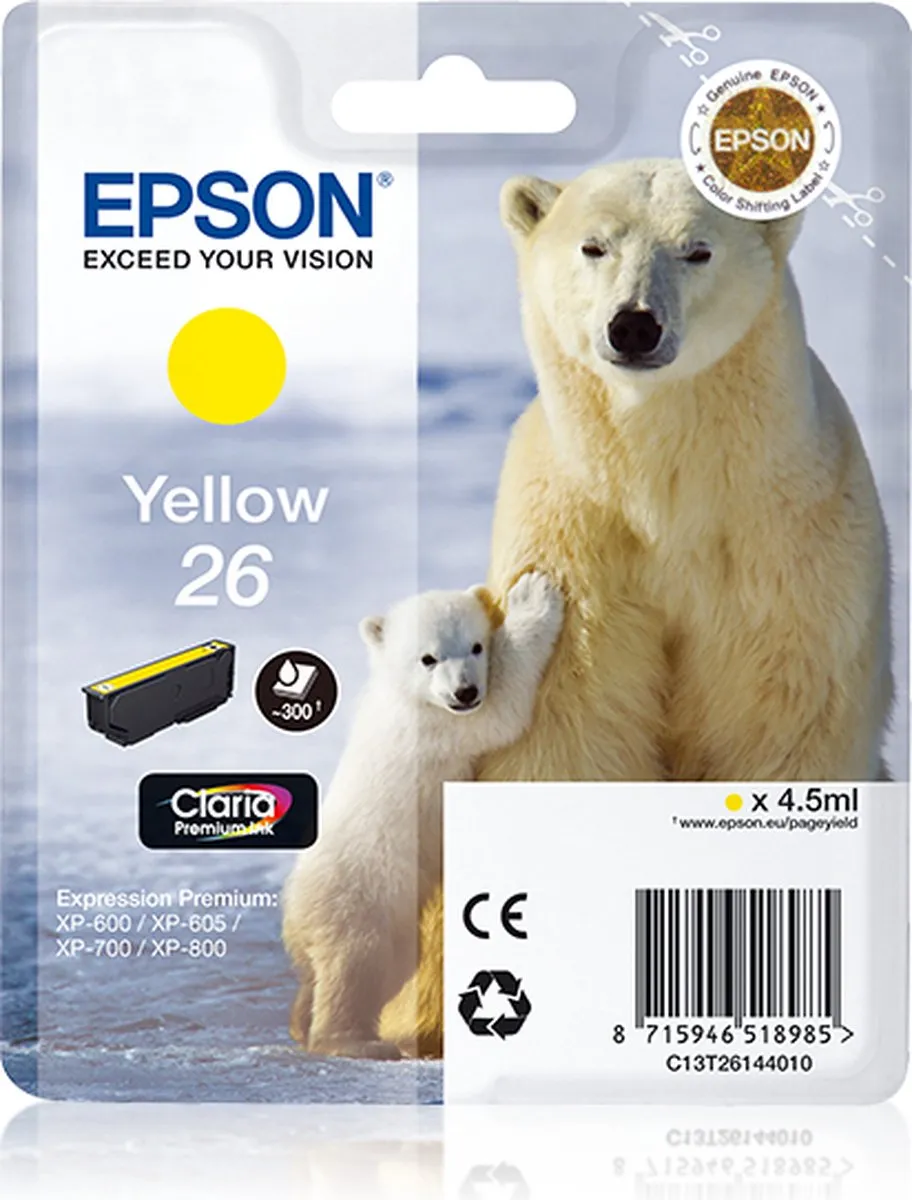 Epson C13T26144010 Inktcartridge Geel