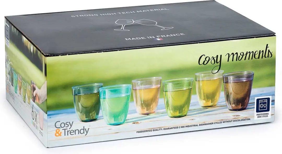 Cosy&Trendy Drinkglazen 12 Stuks - 310ml - Multi
