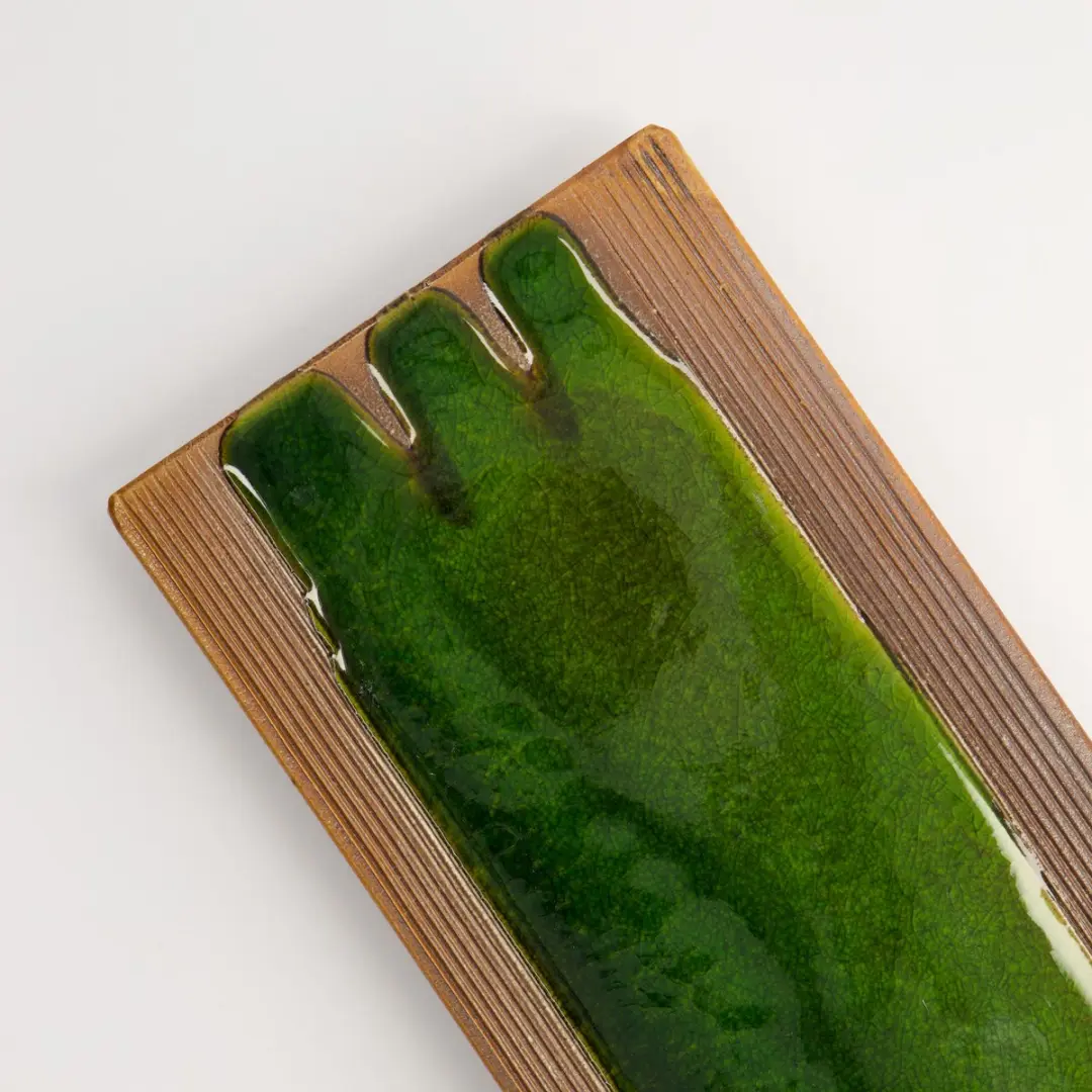 Tokyo Design Studio Mino Craft Rechthoekig Bord - 26x12cm Groen/Bruin