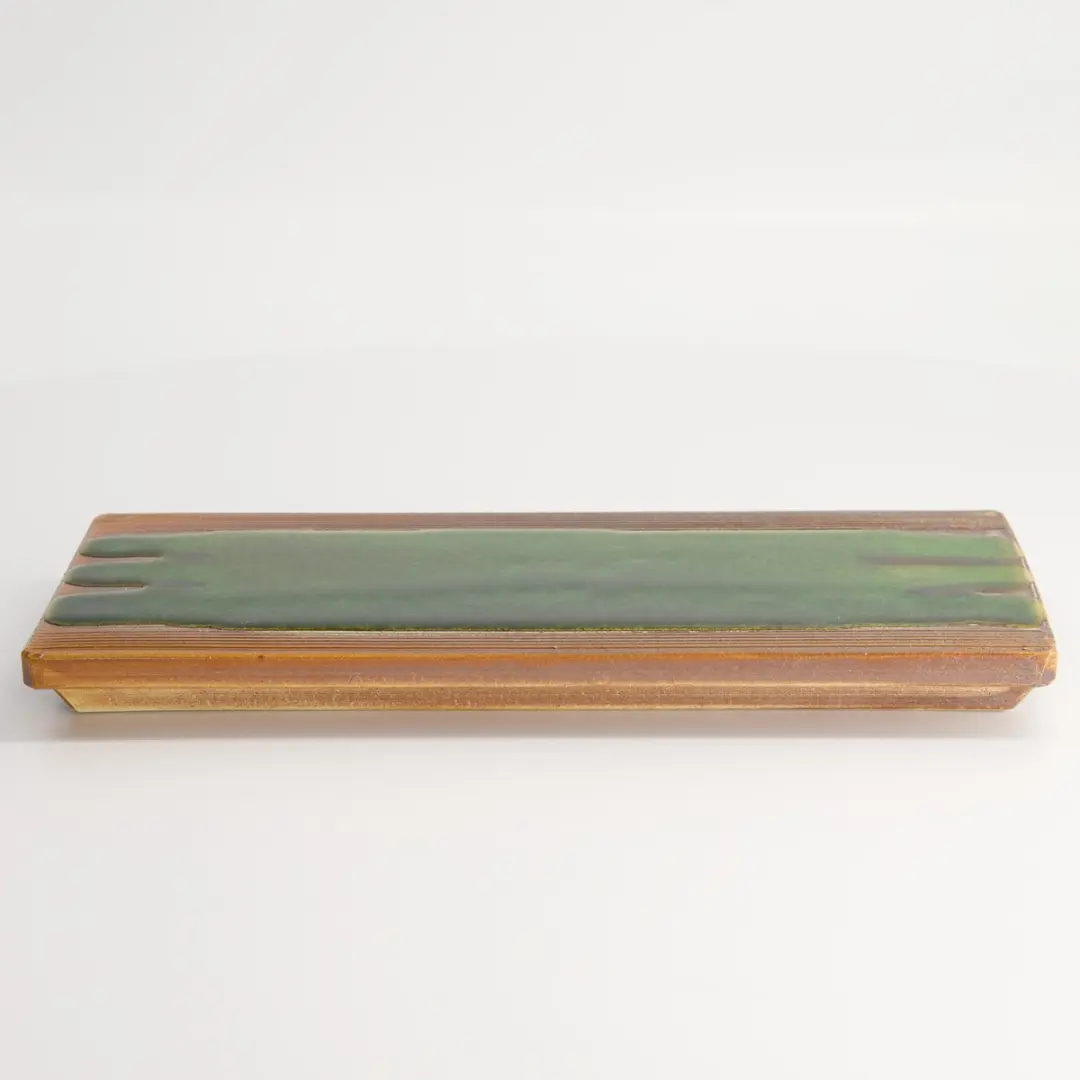 Tokyo Design Studio Mino Craft Rechthoekig Bord - 26x12cm Groen/Bruin