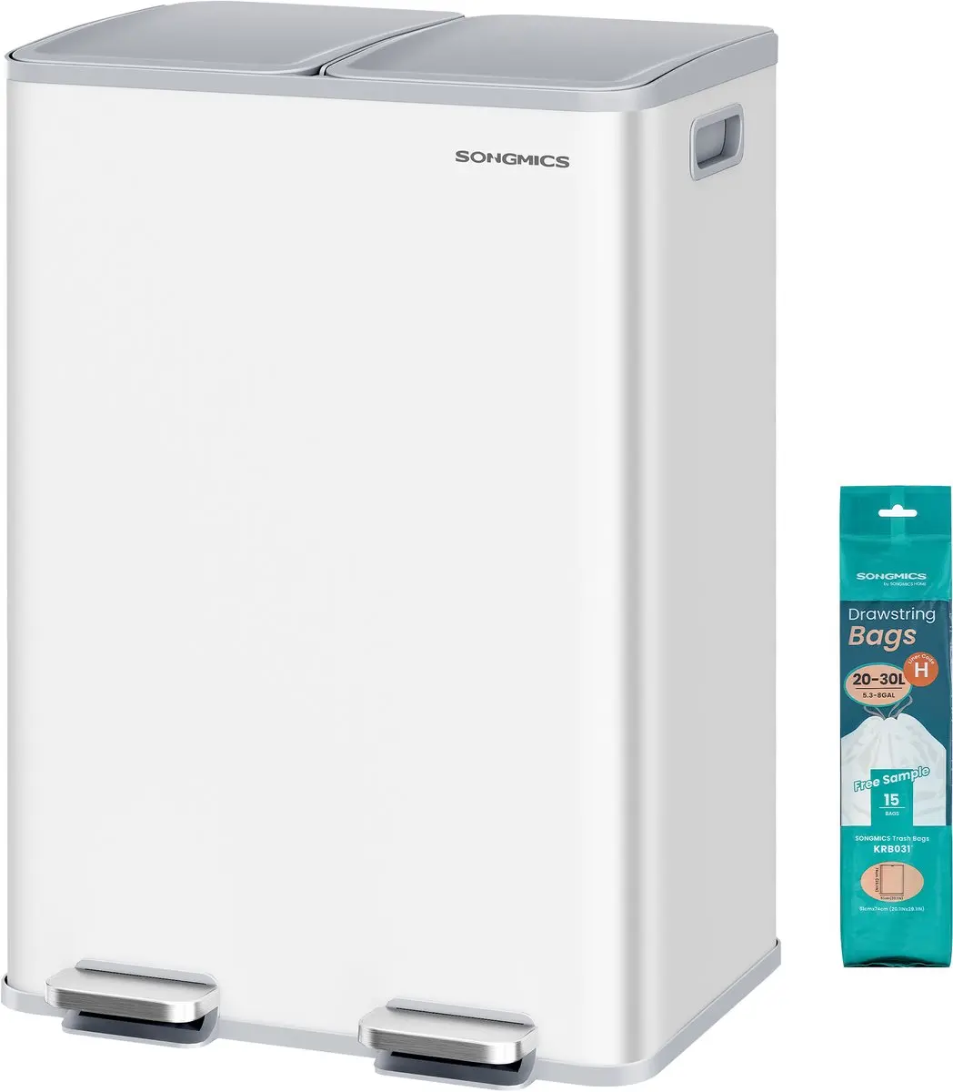 Songmics LTB741W02 Prullenbak Keuken 60L