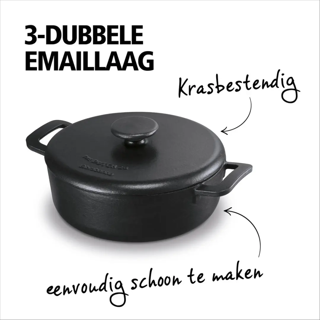 Brabantia The Dutch Braadpan 28cm - Gietijzer - Zwart