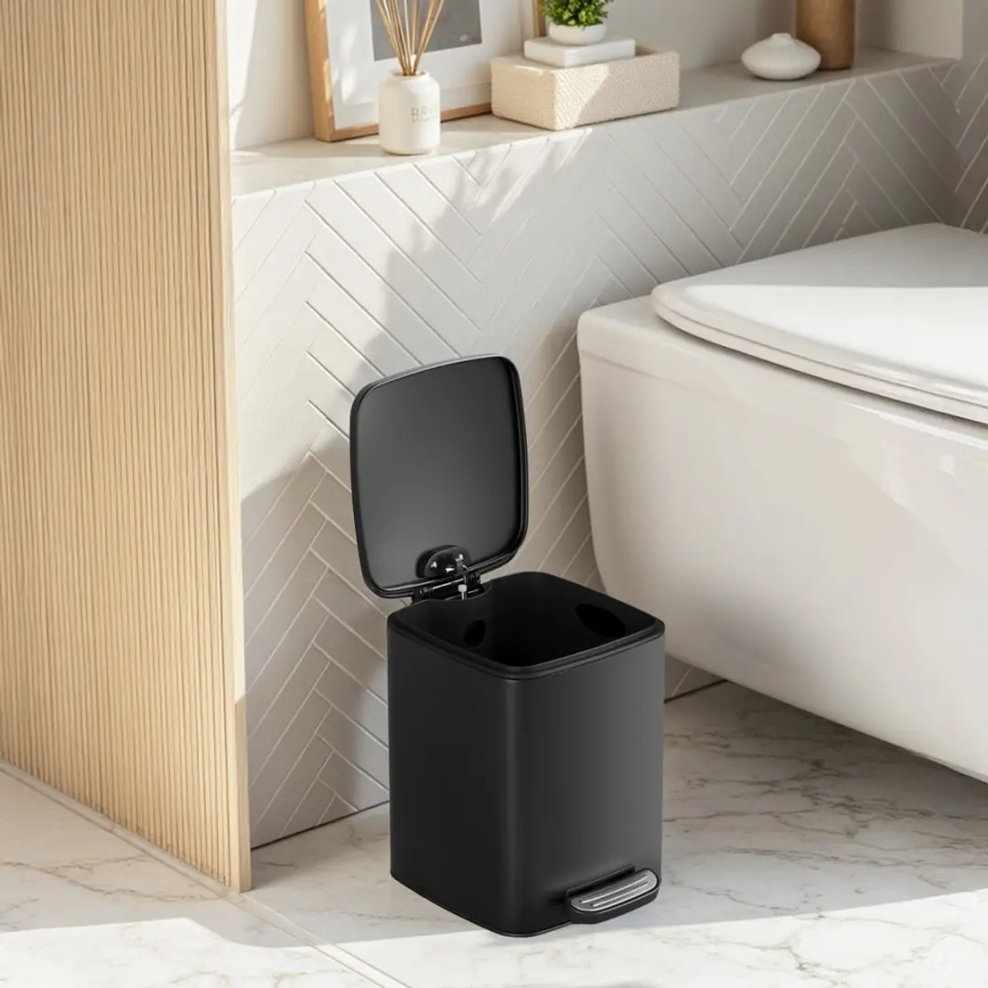 Songmics LTB590B0602 Prullenbak met Pedaal 12L - Zwart