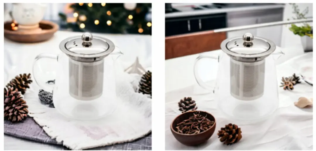 Meyerhoff Glazen Theepot 600ml - Met RVS Infuser