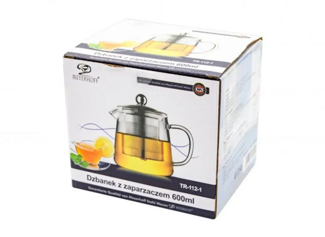 Meyerhoff Glazen Theepot 600ml - Met RVS Infuser