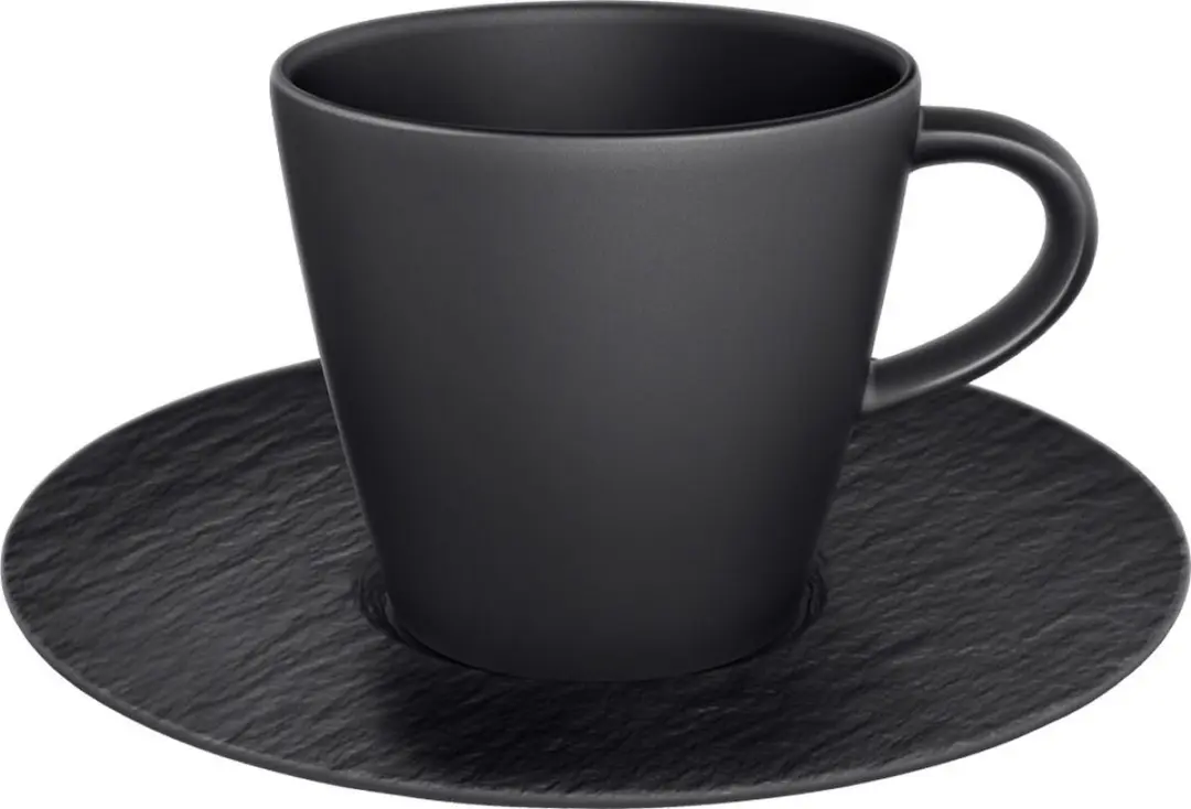 Villeroy & Boch Manufacture Rock Koffiekop & Schotel - 160ml - Zwart