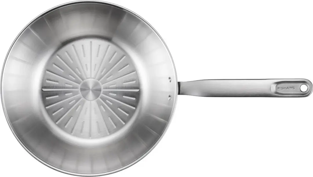 Fiskars Wokpan 28cm - RVS - Ceratec Antiaanbaklaag - afbeelding 6 van 6