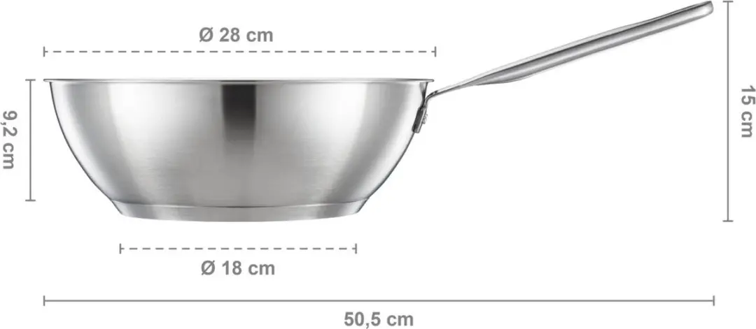 Fiskars Wokpan 28cm - RVS - Ceratec Antiaanbaklaag