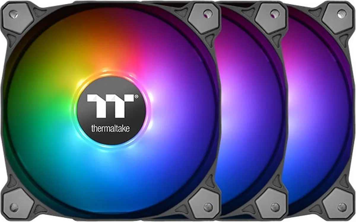 Thermaltake 3x Pure 12 ARGB Sync PC-Ventilatoren - 12cm - Zwart