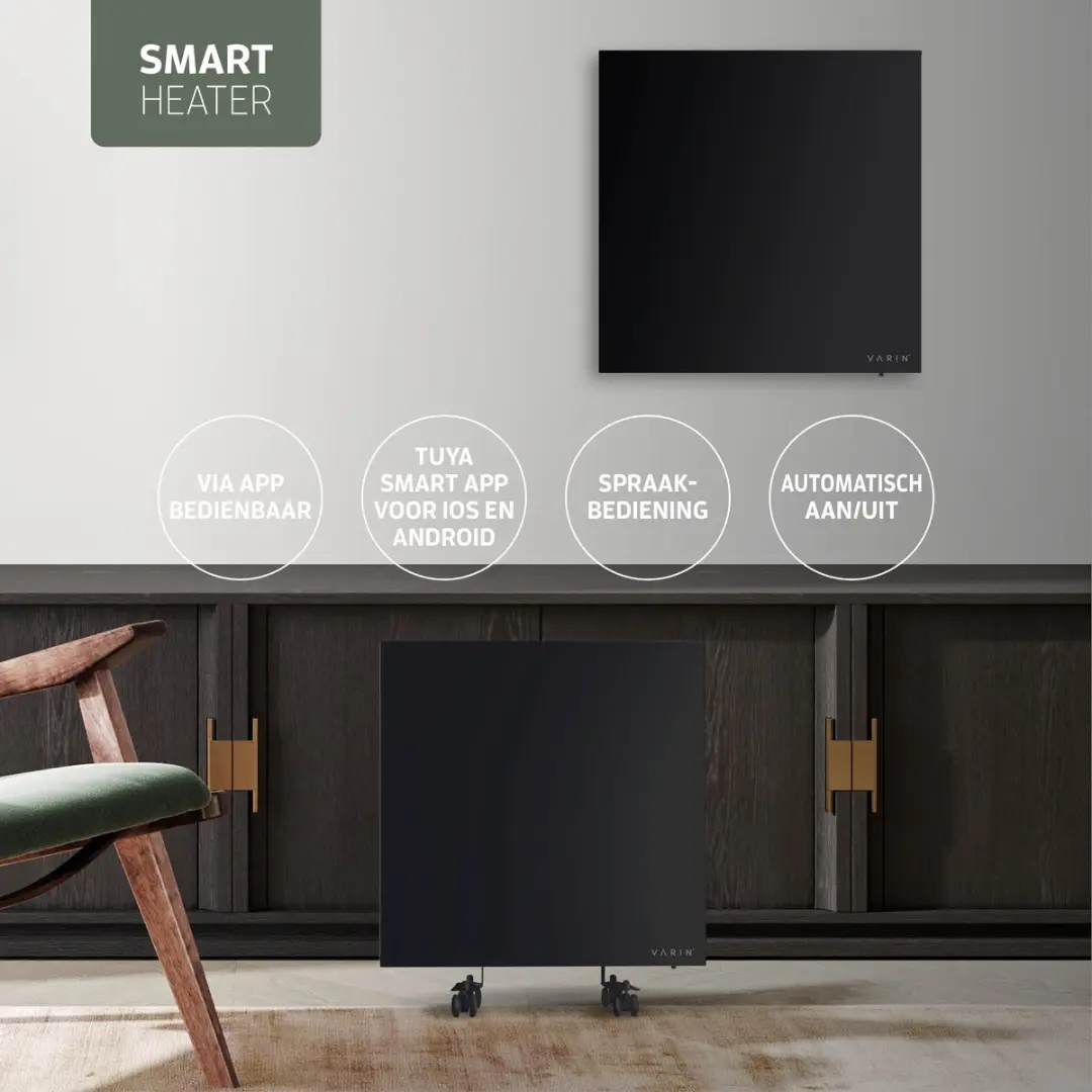 Varin Smart Design VA-G001 Infrarood Verwarmingspaneel 400W - Zwart Glas