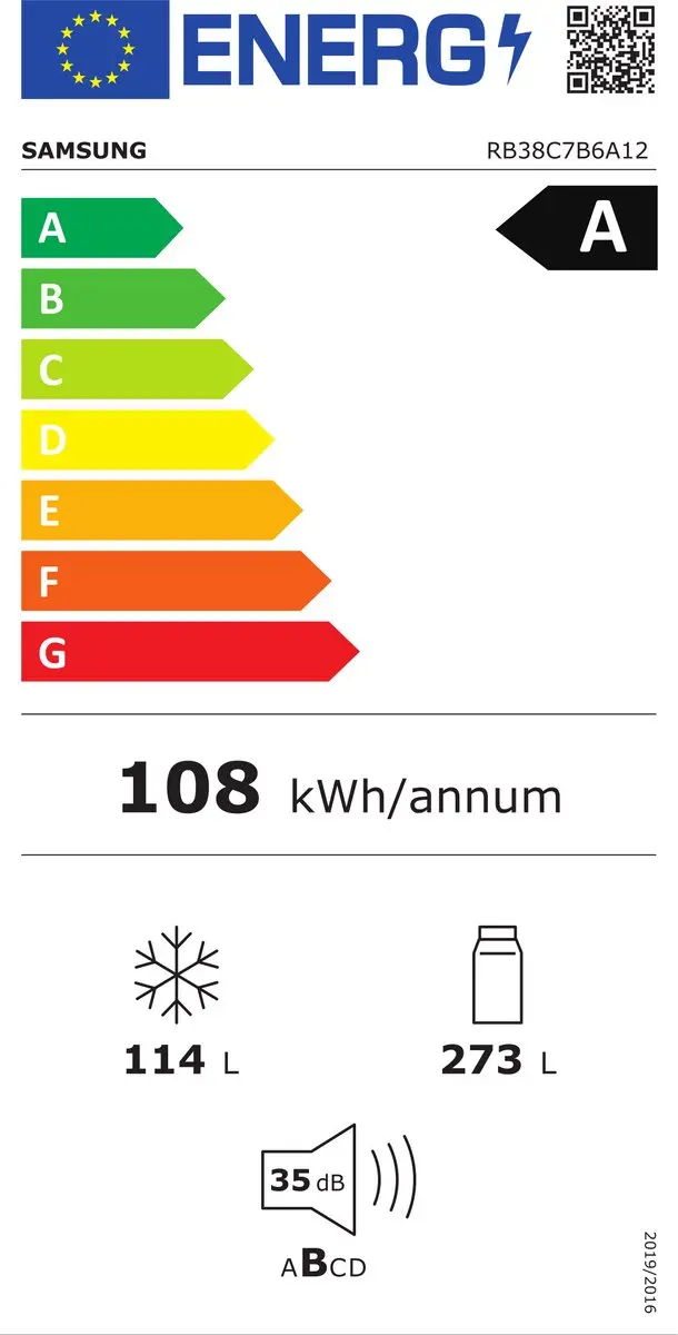 Samsung RB38C7B6A12 Koel-vriescombinatie 390L - WiFi