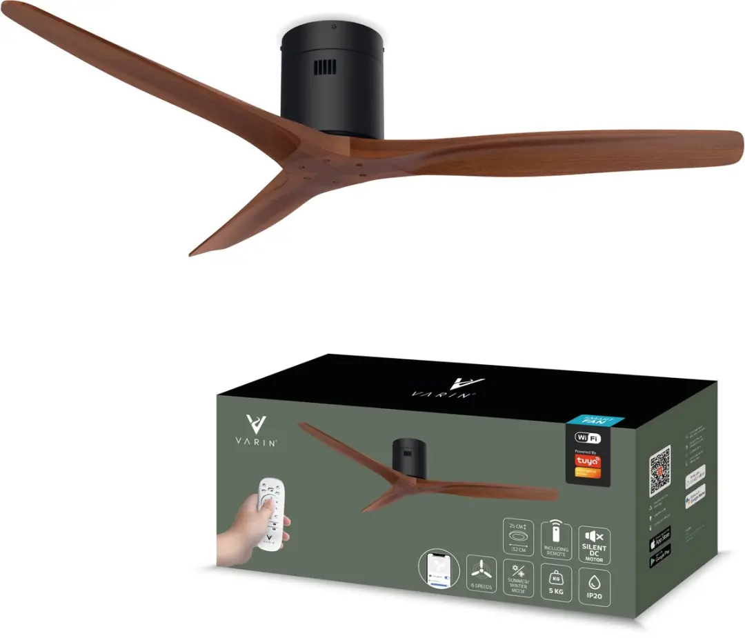 Varin Smart Plafondventilator VA-E002 Walnoot