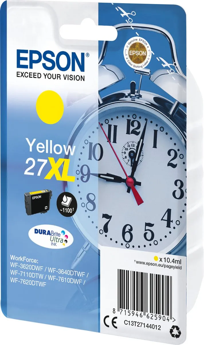 Epson 27XL Geel Inktcartridge - 1100 pagina's
