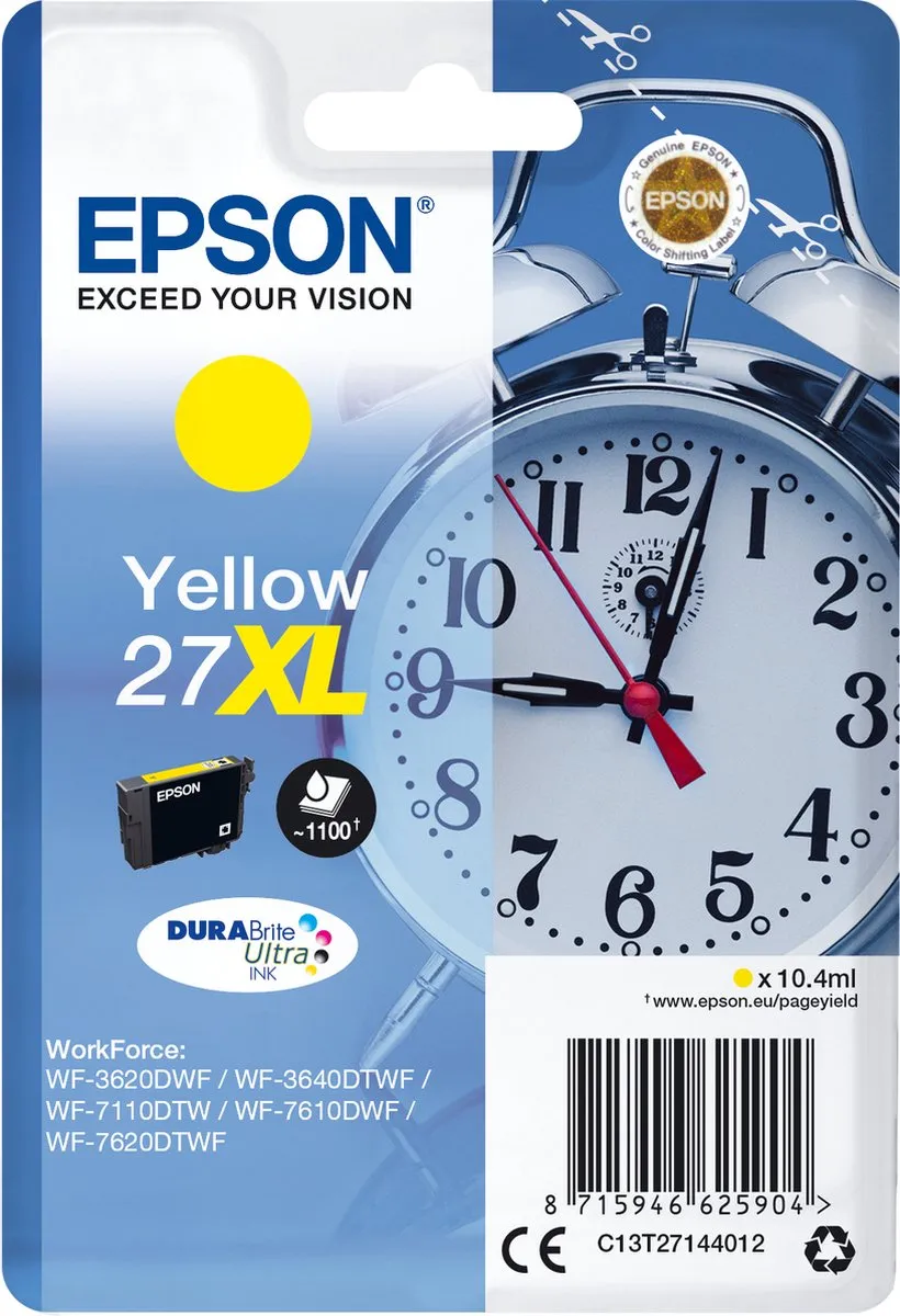 Epson 27XL Geel Inktcartridge - 1100 pagina's