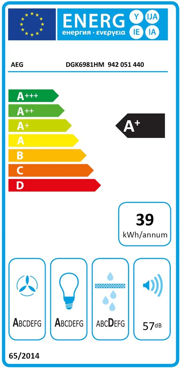 AEG DGK6981HM Inbouw Afzuigkap 760m³/u - Roestvrijstaal
