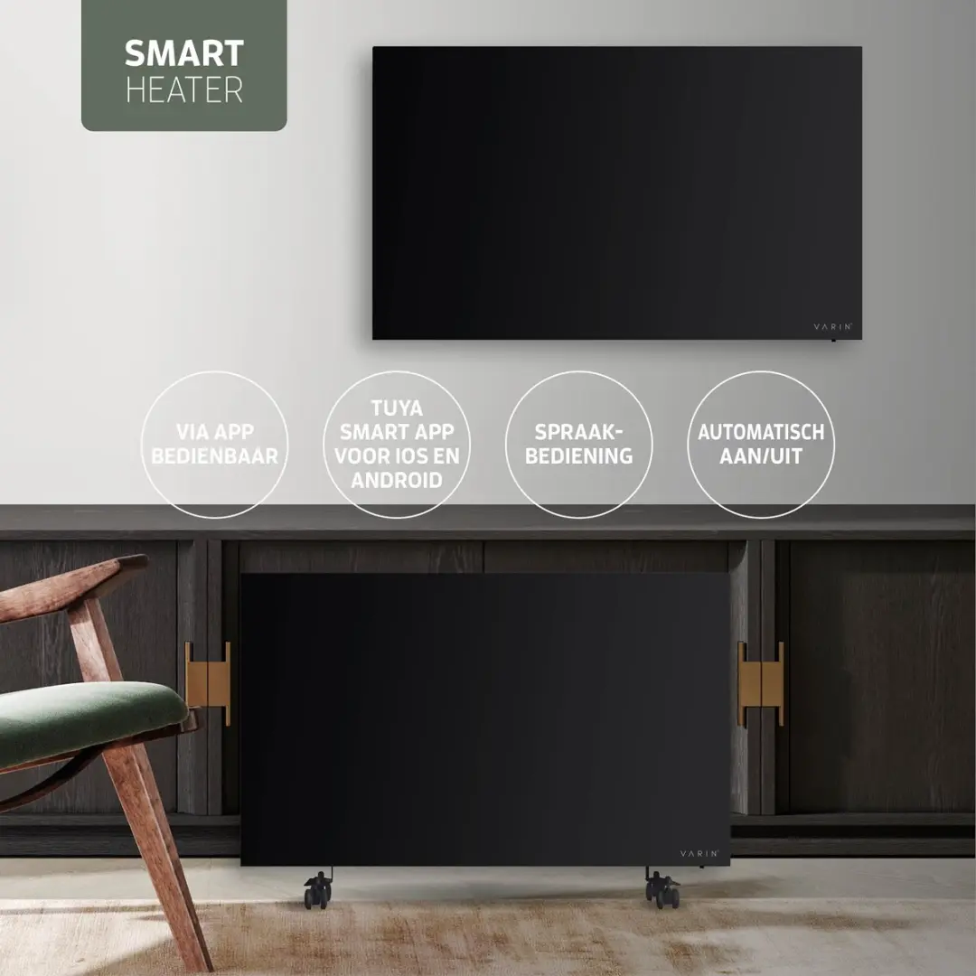 Varin Smart Design VA-G002 Infrarood Verwarmingspaneel 600W - Zwart - afbeelding 6 van 6