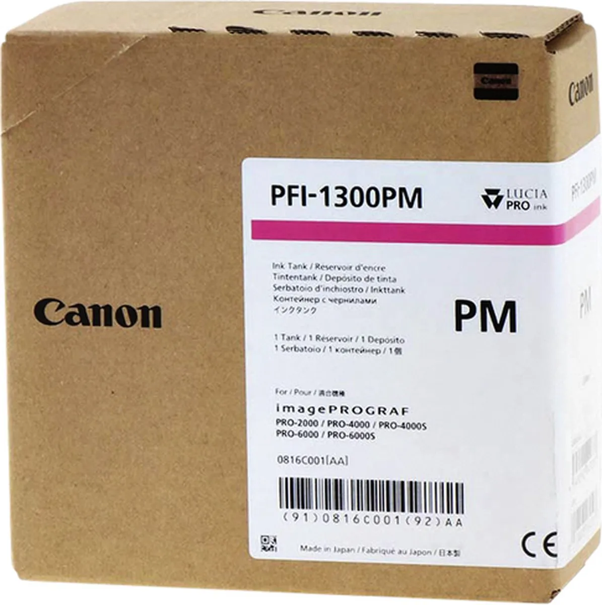 Canon PFI-1300PM Inktcartridge - 330ml - Licht Magenta