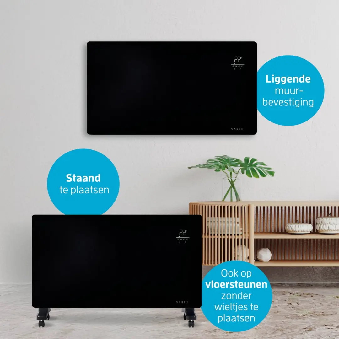 Varin Smart Design VA-G004 Convectorkachel 2500W - Zwart - afbeelding 6 van 6