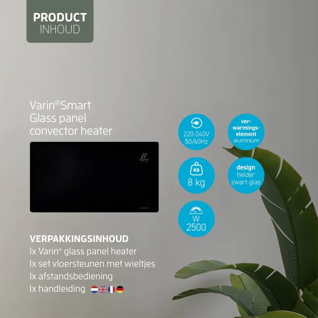 Varin Smart Design VA-G004 Convectorkachel 2500W - Zwart