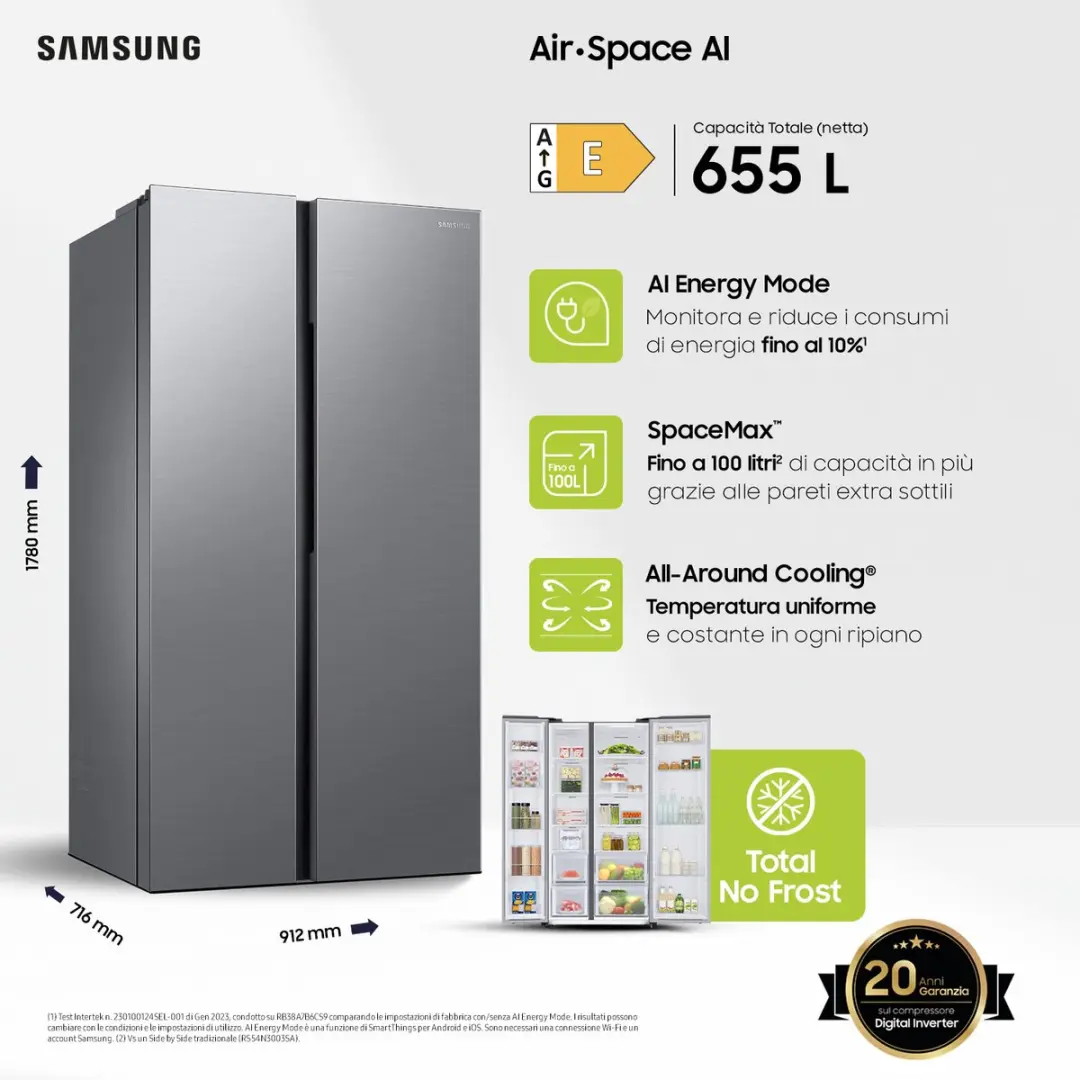 Samsung RS62DG5003S9 Amerikaanse Koelkast - 655L - Zilver