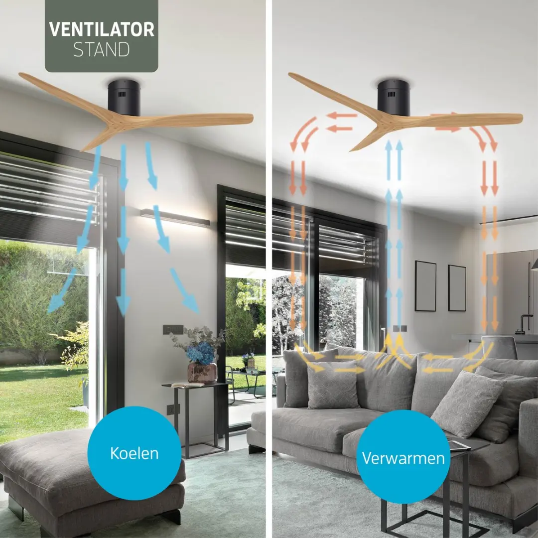 Varin Smart Plafondventilator VA-E002 - Ø132cm - 6 Snelheden - Zwart/Naturel