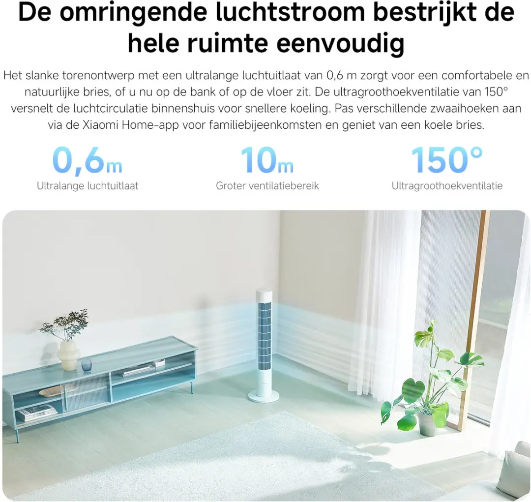 Xiaomi Smart Tower Fan 2 BHR8846EU - Wit