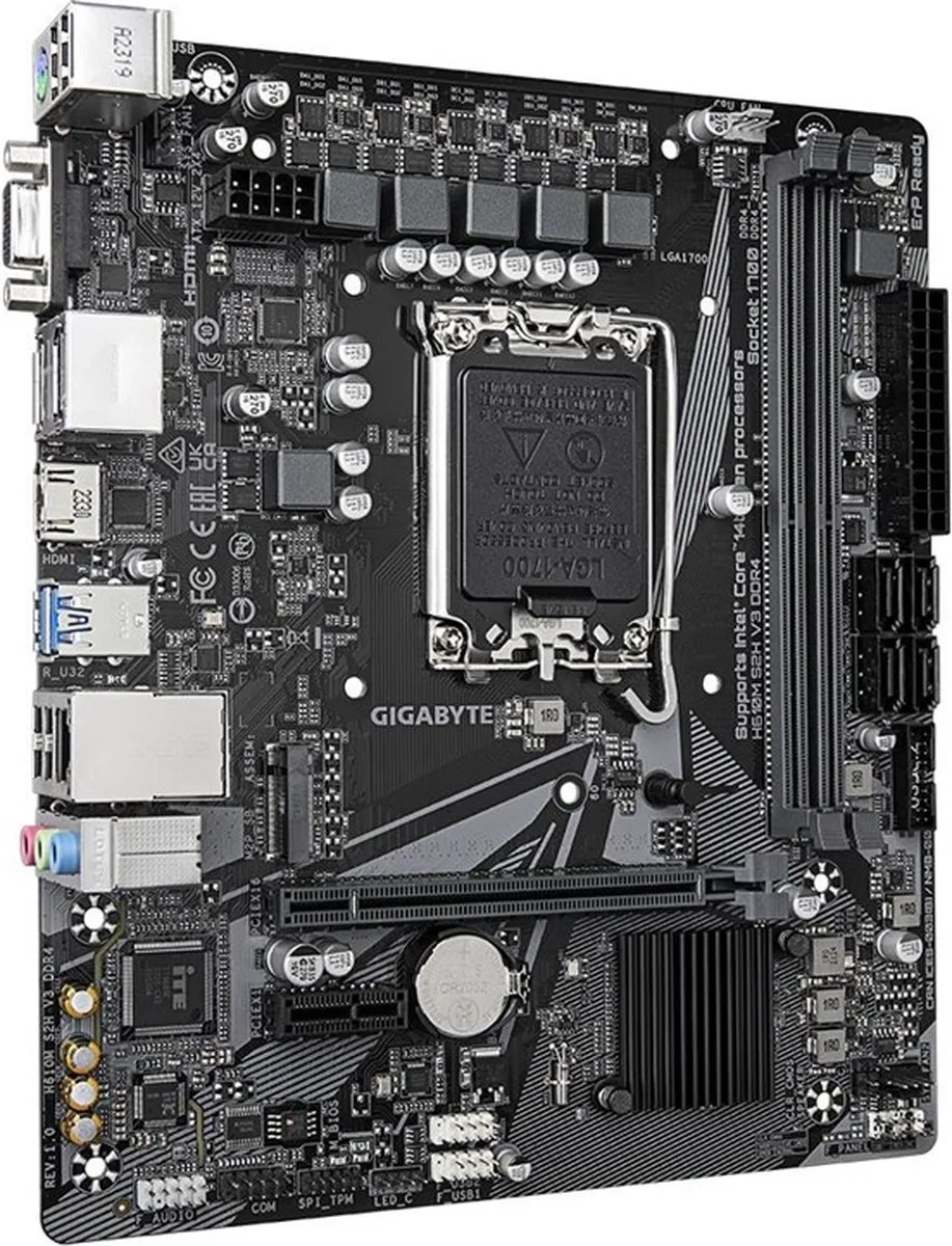 Gigabyte H610M S2H V3 DDR4 Micro-ATX Moederbord - Socket 1700