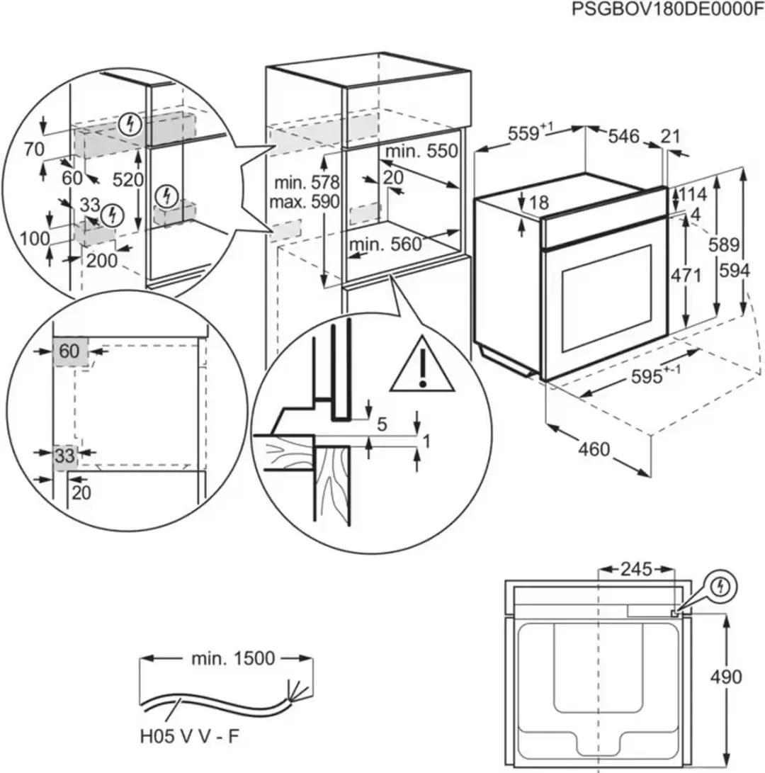 AEG BPK556260B Oven 71L - Pyrolyse & Stoom - Zwart