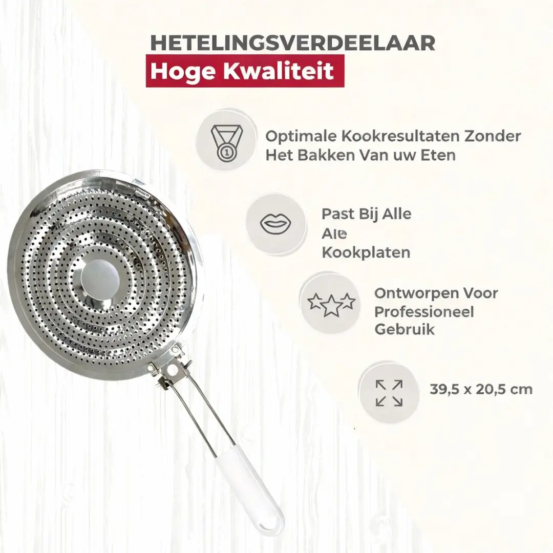 Fackelmann Warmtespreider 20,5cm - Roestvrij staal