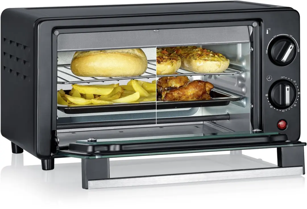Severin TO 2062 Bak- en Toastoven 9L - 800W - Zwart/Zilver