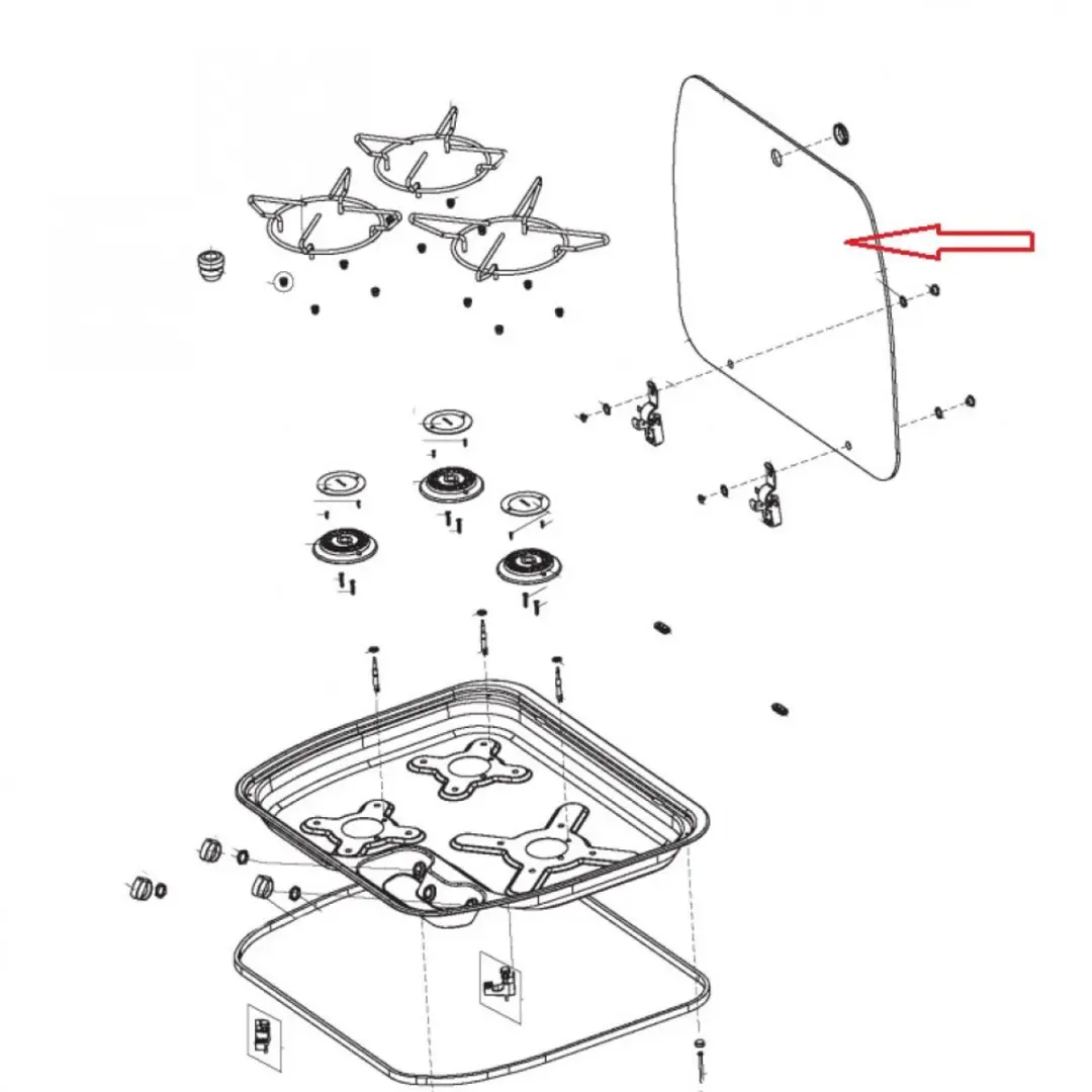 Dometic Glazen deksel 407149772 - Grijs