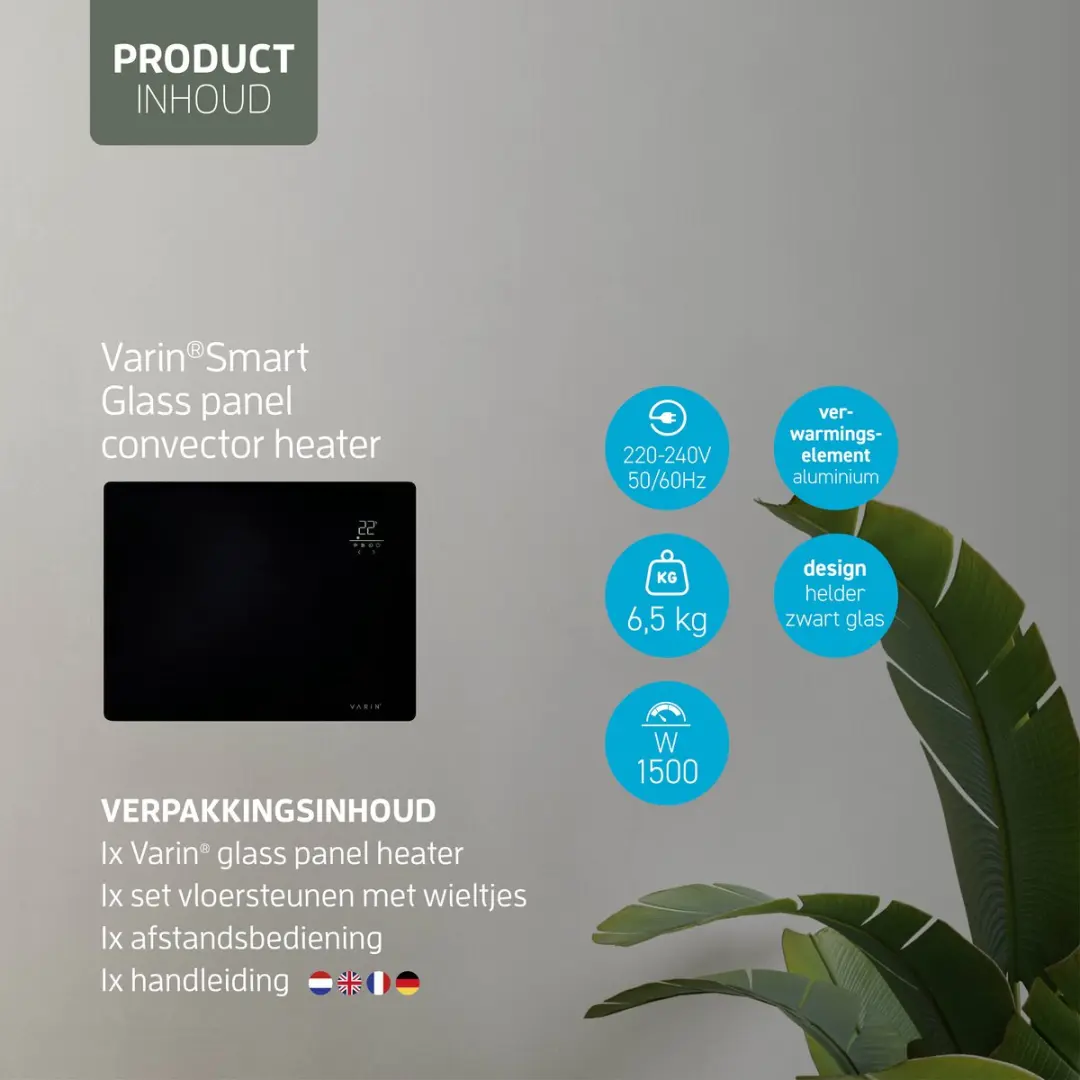 Varin Smart Design Va-G003 Convectorkachel 1500W - Zwart