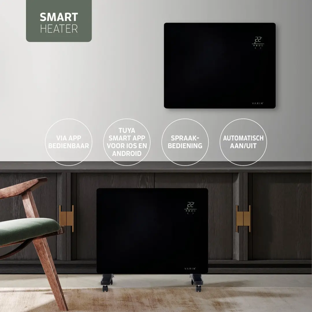 Varin Smart Design Va-G003 Convectorkachel 1500W - Zwart - afbeelding 6 van 6